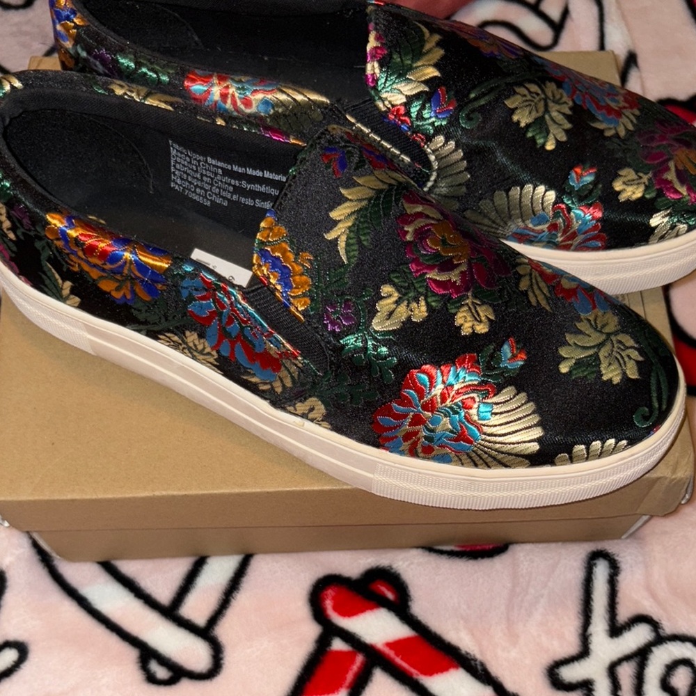 Brash Black and Red Slip-On Sneakers